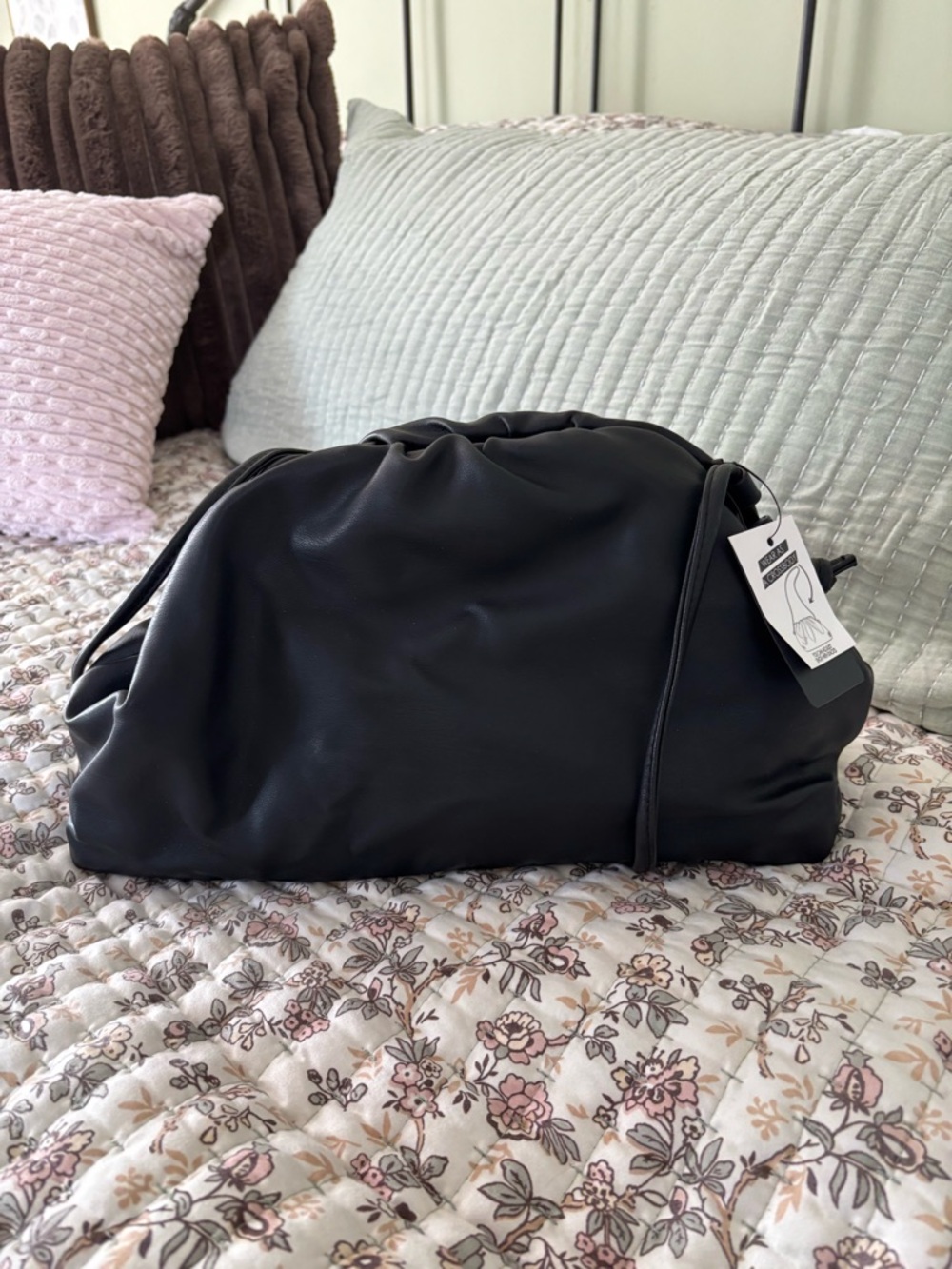 Black Slouchy Soft Leather Bag